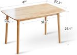 47" Rectangular Wooden Dining Table / Solid Wood Kitchen Desk, Natural Oak - Image 2