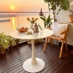White Round Dining Table, 24 Inches Tulip Round Kitchen Table, Leisure Table for Small Places, Dining Room, Living Room, Cafe - Image 2