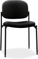 Scatter Armless Waiting Room Chairs for Guests, Lobby, Offices, Armless Stackable Chairs, Comfy Desk Seating, Black