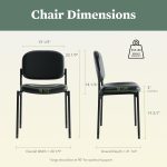 Scatter Armless Waiting Room Chairs for Guests, Lobby, Offices, Armless Stackable Chairs, Comfy Desk Seating, Black - Image 2