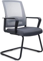 Office Guest Chair with Lumbar Support and Mid Back Mesh Series for Reception Conference Room Gray