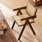Rattan Accent Chairs, Modern Mid Century Dining Chairs Set of 2, Comfy Armchairs, Outdoor Rattan Chairs with Armrest for Bedroom Living Room Reading Room Dining Kitchen, Brown - Image 2