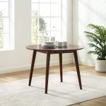 Modern Round Wood Dining Table, Mahogany - Image 2