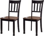 Modern Dining Room Side Chair, Set of 2, Black and Brown
