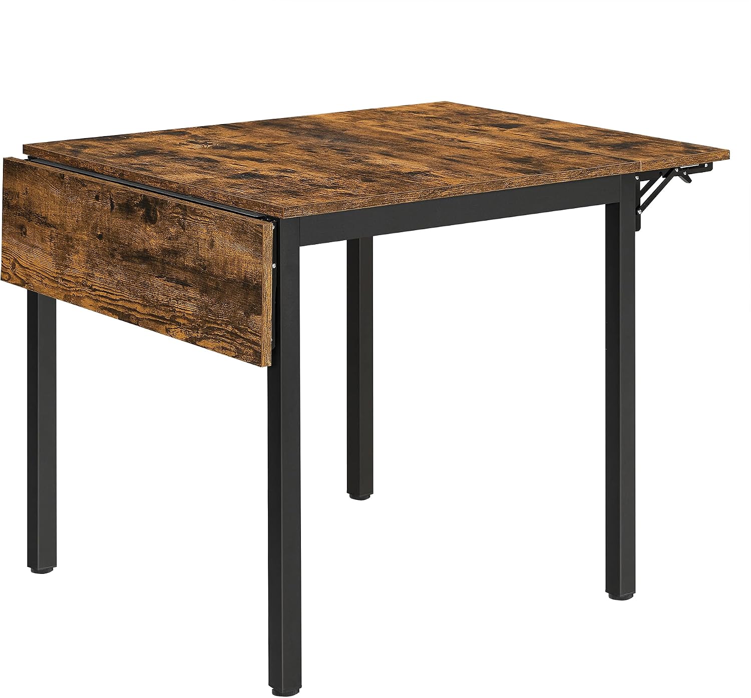 71HYfQK1xzS._AC_SL1500_.jpg Folding Dining Table, Drop Leaf Extendable, for Small Spaces, Seats 2-4 People, Industrial, 33.3 x 30.7 x 30 Inches, Brown - Image 1
