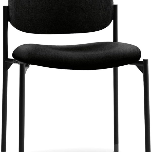 Scatter Armless Waiting Room Chairs for Guests, Lobby, Offices, Armless Stackable Chairs, Comfy Desk Seating, Black